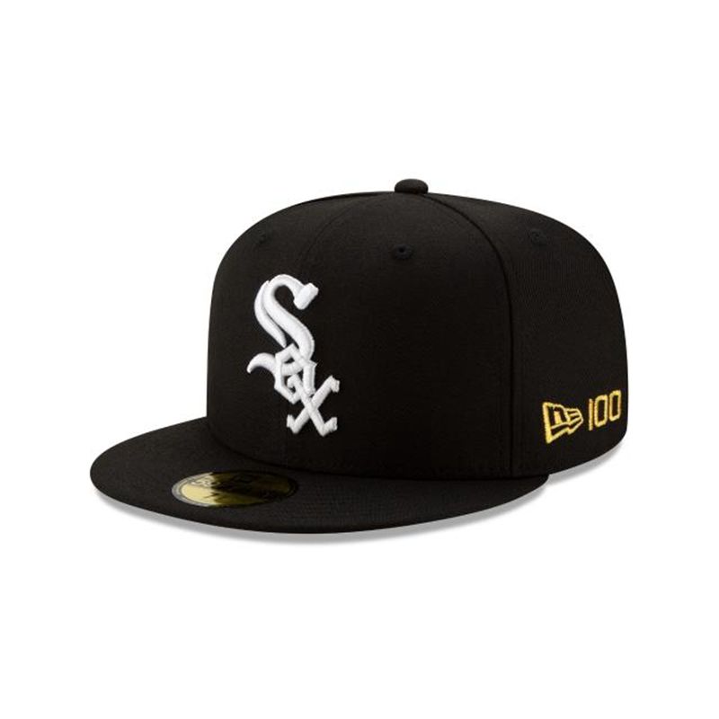 MLB Chicago White Sox Team Color 59Fifty Fitted (LCA0292) - Black New Era Caps